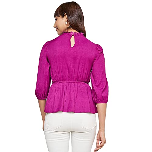 AND Women's Loose Fit Tunic Shirt (FW22AS079TTR_Magenta 10)