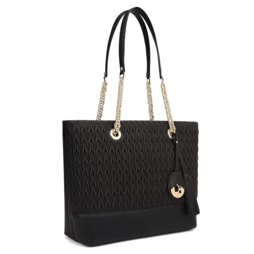 Da Milano Leather Shoulder Bag for Women - Black (LB-02240)