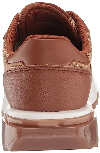 GUESS womens MelanySneaker, Medium Brown Logo Multi, 8