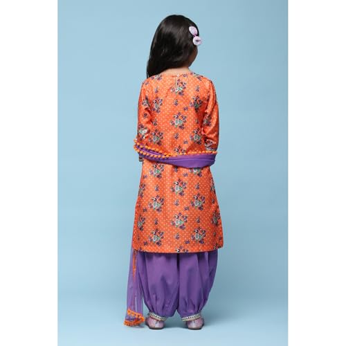BIBA GIRL PRINTED GATHERED KID(KW5409_ORANGE_11)