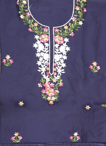 Blue Embroidered Unstitched Dress Material_DM-NEMI-00027