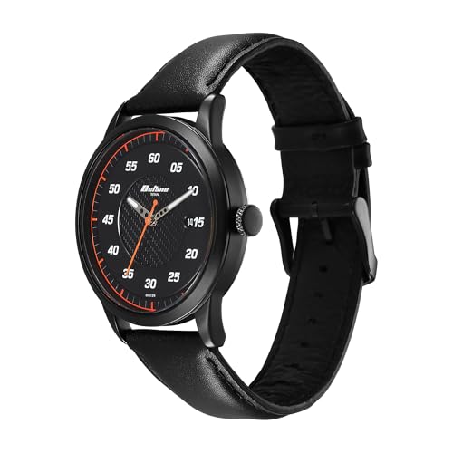 Titan Octane Quartz Analog with Date Black Dial Black Leather Strap Watch for Men - NT1806NL05