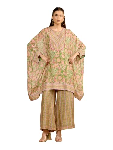 Aarke Ritu Kumar Green Aroma Kurta With Pant And Camisole Co-Ord Set
