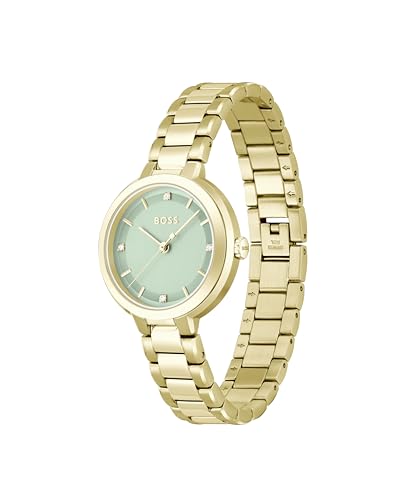 BOSS Sena Women's 34mm Stainless Steel Quartz Watch - Water Resistant up to 3ATM/30 Meters, Contemporary Design