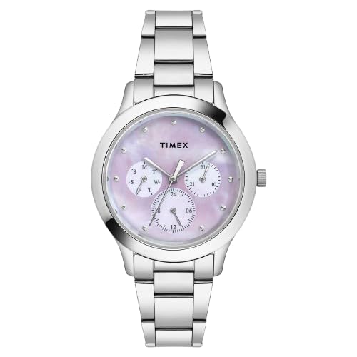 Timex Women's Mother of Pearl Round Chronograph Stainless Steel Watch TW000Q816-EX