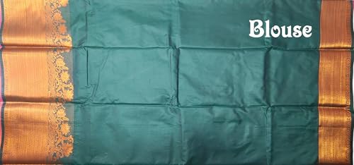 VFCollections Women's Traditional Handloom Kanchipuram Silk Pure Pattu Sarees | Rich Zari Woven Design | Unstitched Blouse (VFC106) (VFC264-3)