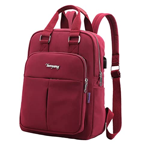 FABLOFT Women Laptop Backpack Lightweight Causal Outdoor Tote Bag Daypack Red