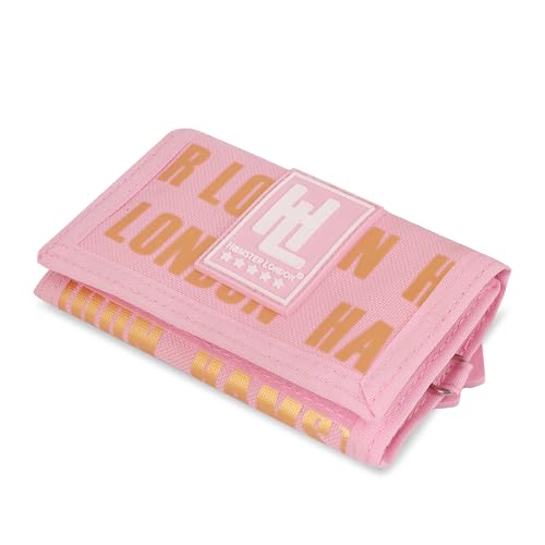 HAMSTER London Insider Wallet with Dual Zip Compartments Compact Lightweight Wallet for Coins Cash Small Essentials Stylish Durable Design for Kids (Pink)