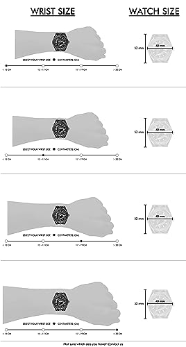 Sylvi Imperial Analog Watch for Men, Black Dial with 40mm Stainless Steel Case, Silicone Strap, 3 ATM 30m Water Resistant, Mineral Glass, Quartz Date Display, Slim Formal & Casual, 1 Year Warranty
