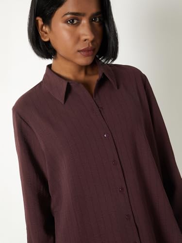 Max Women Striped Shirt (Maroon_XL)
