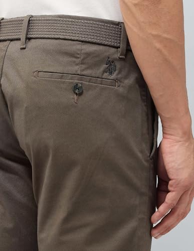 U.S.Polo ASSN. Men's Slim Casual Pants (USTRO161D_Brown