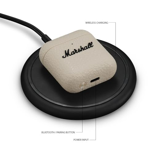 Marshall Minor Iv Wireless in Ear Earbuds with 30+ Hours of Playtime, Water-Resistant, Wireless Charging- Cream