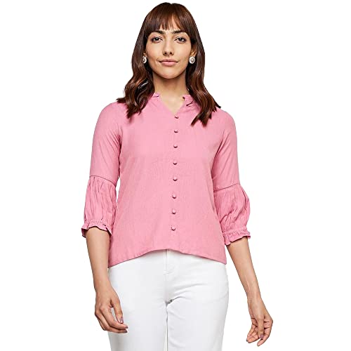 AND Women's Regular Fit Tunic Shirt (FW22AS010TTR_Pink XL)