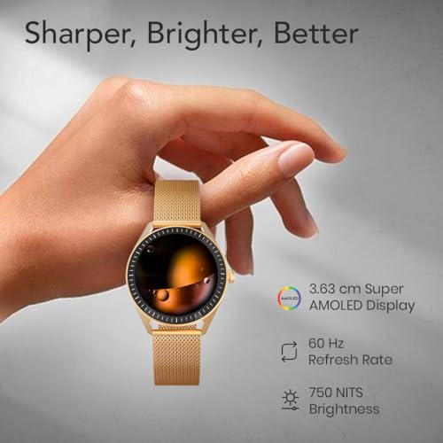 Titan Crest 2.0 Smart Watch for Man & Women, 1.43" AMOLED Display, Silicone Strap, BT Calling, Tailored Activity Tracker, 100+ Sports Modes, Fast Charging, Smart Watches for Women Latest & Men (Green)
