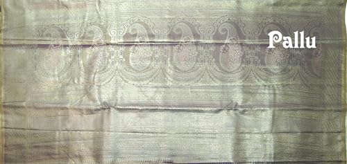 VFCollections Women's Traditional Handloom Kanchipuram Silk Pure Pattu Sarees | Rich Zari Woven Design | Bridal Saree | Unstitched Blouse (VFC629-3)