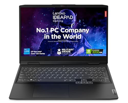 Lenovo IdeaPad Gaming 3 12th Gen Intel Core i5 12450H 15.6" (39.62cm) FHD IPS 120Hz Gaming Laptop (16GB/512GB SSD/Win11/Office 21/NVIDIA RTX 3050 4GB/Alexa/3 Mon Game Pass/Onyx Grey/2.3Kg), 82S9017TIN
