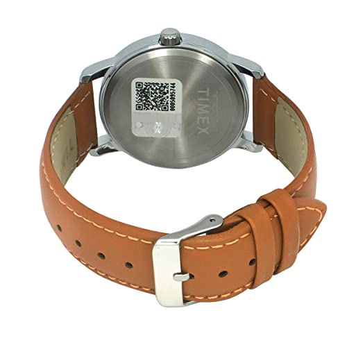 TIMEX Analog Watch for man with Blue Round Dial & Tan Leather Strap Band Water Resistant Men's Wrist Watches - TWTG31SMU01
