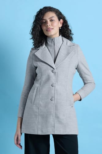 Women Grey Solid Formal Jacket