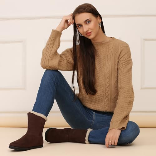 YOHO Slays Model 003 Uggs Boots for women | Packed with the comfort of premium inner fur lining | Stylish Casual Shoes|Comfortable Fit | Wine - UK 8