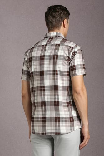 Louis Philippe Men Multicolor Check Half Sleeves Casual Shirt