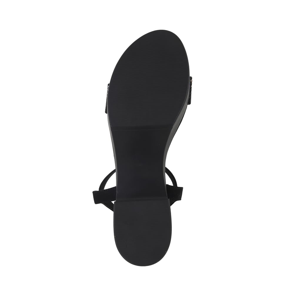 Mochi Women Black Elevated Fashion Sandals With Block Heel UK/7 EU/40 (34-272)
