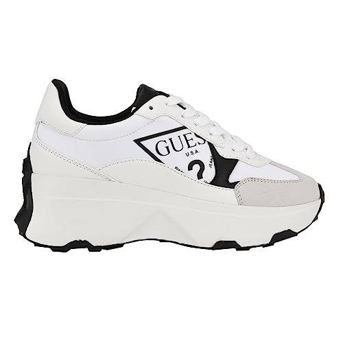 Guess Womens Calebb3Sneaker, White/Black 144, 4 UK
