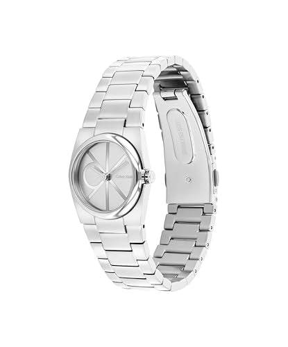 Calvin Klein Ck Unite Qtz Basic Slim Silver Tonneau Dial Women's Watch- 25100126