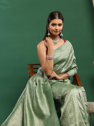 Meena Bazaar Women's Art Silk Saree | Elegant Designer Silk Saree | Soft Lightweight Traditional Ethnic Saree for Wedding, Festival, Party & Special Occasions