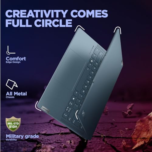 Lenovo Yoga 7 Intel Evo Core Ultra 5 125H Built-in AI 14"(35.5cm) WUXGA-OLED 400Nits 2-in-1 Laptop (16GB/1TB SSD/Win 11/Office Home 2024/Digital Pen/3 Mon. Game Pass/Teal/1.5Kg), 83DJ00FXIN