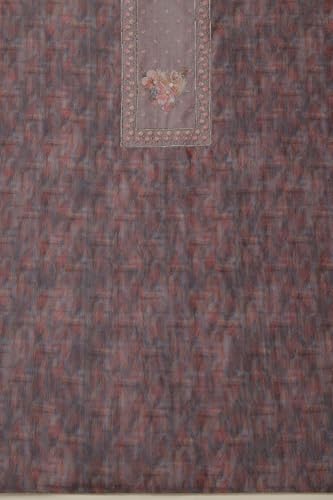 Soch Womens Turquoise Blue Chanderi Floral Print Unstitch Dress Material With Cutdana