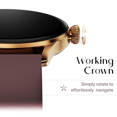 Fire-Boltt Glitz Women Smart Watch with 1.19” AMOLED Display, Bluetooth Calling, Rotating Crown, Always On Display, 1000 Nits Brightness, IP68 Waterproof Mocha Brown