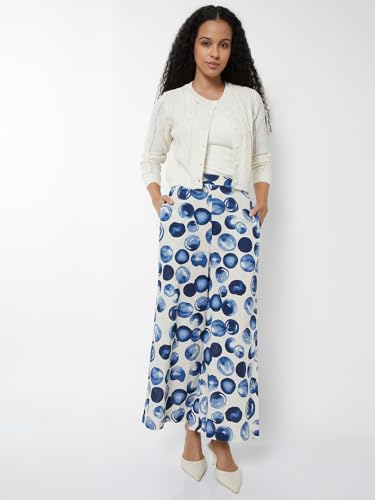 Max Women Printed Palazzos(White_M)