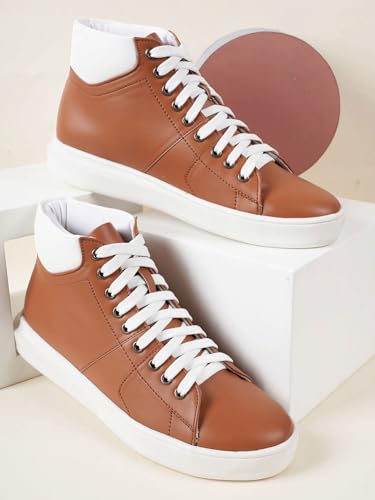 Carlton London Women Tan Comfortable Lace-Up Snakeer with Heels, for for Casual, Walking & Daily Use (38)