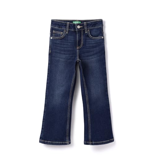 United Colors of Benetton Solid Boot-Leg Fit Jeans (Size: 8-9 Years)-25A4DENCG100I901 Blue
