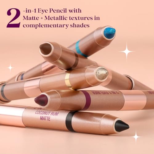 Typsy Beauty Double-Ended Eyeliner & Eyeshadow | Matte & Metallic Creamy Dual-Ended Eyeliner Pencil | One Swipe Application | Long-Lasting & Waterproof | Available in 5 shades | 2g (Blue Bombsicle 02)