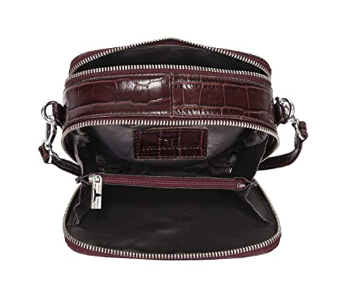 URBAN FOREST Emma Printed Brown Leather Sling Bag for Women