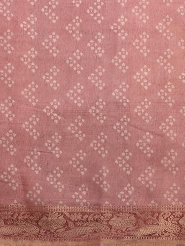 RAMRAJ COTTON Women Semi Silk Tissue Weaving Saree Brown SS284