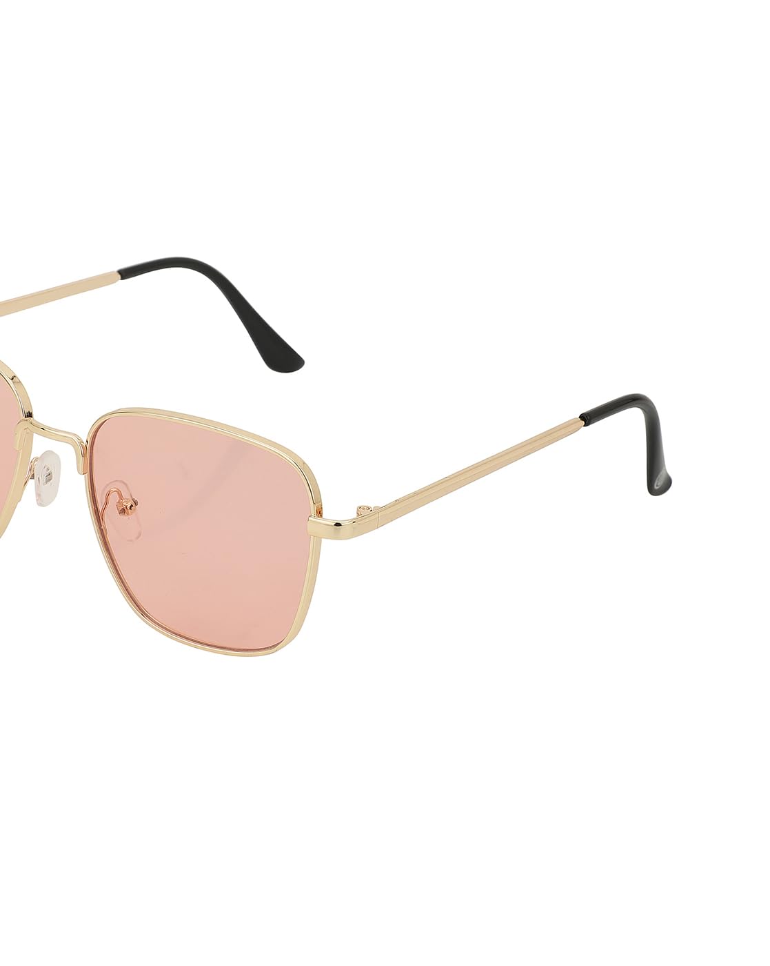 Carlton London Gold with Black toned and Pink UV Protected Lens Square Sunglass for Women