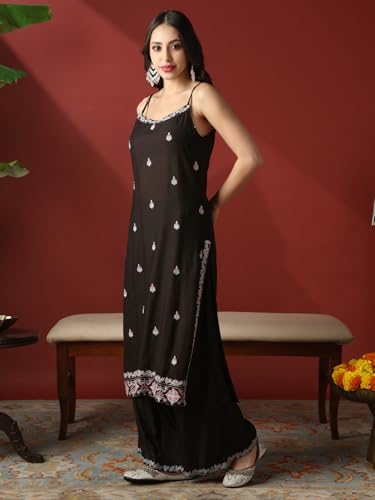 Globus Women Kurta Set (8909389016232_Black_M)