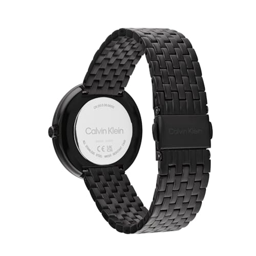 Calvin Klein Twisted Bezel Qtz Basic Slim Black Round Dial Women's Watch|Stainless Steel Material|Multi Color Band - 25100039