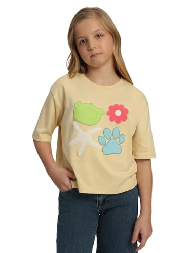 VERO MODA Girl Regular Fit Yellow Tshirt