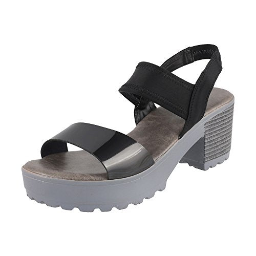 Mochi Women's Black Outdoor Sandals-6 UK (39 EU) (33-9815)