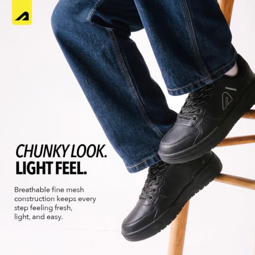 Boldfit Shoes for Man Stylish Sneakers for Man Chunky Street Style Casual Lace Up Shoes for Men Comfortable Sneakers for Boys Lightweight Casual Sneaker Shoe for Men, Black, UK 07
