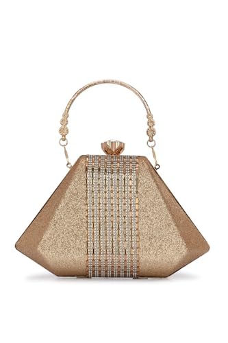 TOOBA Handicraft Hand Embroidered Box Clutch Bag Purse for Bridal, Casual, Wedding Bag for Women & Girls