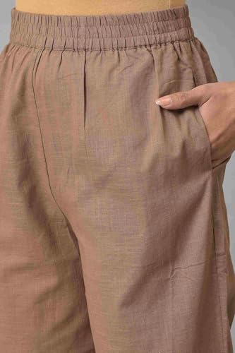 W Pure Cotton Strechable Parallel Pants for Women | Pure Cotton Parallel Pants for Women | Trousers for Women | W for Woman