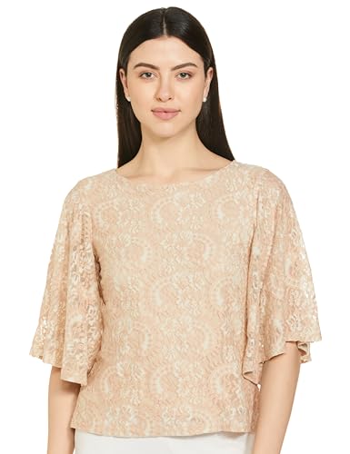 AND Women's Regular Fit Tunic Shirt (EW19AB110TLC15_Beige S)