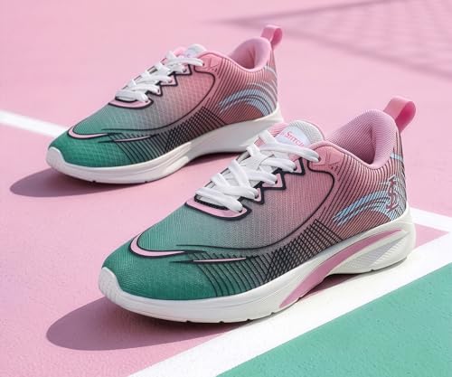 LOUIS STITCH Women’s Blossom Pink Lightweight Athleisure Sport Shoes | The Athleisure Series | Ultra-Lightweight Lace-Up Shoes for Women| Perfect for Casual, Gym & Travel Wear | LSLD-AT-RF02-PK | UK-6
