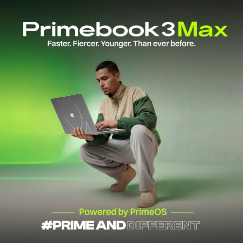 Primebook 3 Max (2026) AI Laptop | 8GB RAM, 128GB Storage | 15.6-Inch FHD IPS Display | MediaTek Genio 720 | PrimeOS (Android) | Up to 12H Battery | Backlit Keyboard, PrimeOffice, Metal Cover (Gray)