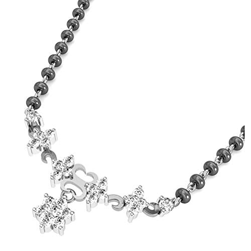 AVSAR 18k (750) White Gold and Solitaire Mangalsutra for Women
