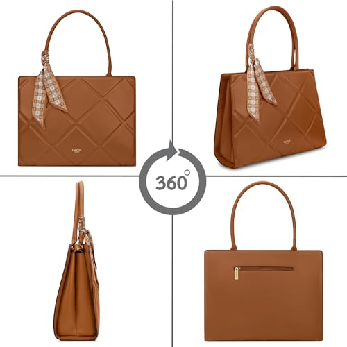Lavie Luxe Women's Quare25 Medium Debossed Satchel Handbag for Women | Satchel Bag for Work | Ladies purse | Stylish Shoulder Bag | Gift for Women